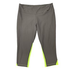 Nike Leggings Women XL Extra Large Legend One Dri Fit Mesh Manel Cropped Pull On